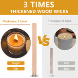 BENIMUS 120 Pcs Thickened Wood Candle Wicks, 5.1 X 0.5 X 0.06 Inches Naturally Smokeless Wood Wicks for Candle Making. (60 Candle Sets) BENIMUS