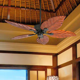 Honeywell Ceiling Fans Willow View, 52 Inch Tropical Indoor Ceiling Fan with No Light, Pull Chain, Three Mounting Options, Hand Carved Wooden Leaf Blades - 50501-01 (Bronze) Honeywell Ceiling Fans