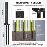 2 Pack Fence Post Anchor Kit, Heavy Duty Steel Fence Post Repair Stakes, Fence Post Anchor Ground Spike for Repairing Tilted Broken Wooden Fence ZZM