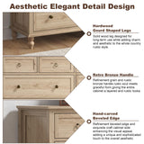 chartustriable 65inch Large Long Drawer Dresser w/Deep Drawers,Rustic Wood 8 Drawer Dresser with Large Capacity for Living Room,Wooden Chest of Drawers for Bedroom,Living Room,Entryway,Oak chartustriable