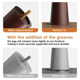 12 Inch Furniture Legs, Round Solid Wood Chair Legs Bench Leg, Mid Century Modern Replacement Table Legs for Home DIY Projects TV Cabinet, Ottoman, Dresser, Armchair, Cabinet（Set of 4 Walnut Color） GOSCHE