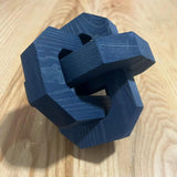 GUDAGUU Coffee Table Decor -3 Link Wood Knot Decor Farmhouse Wood Chain Link Decor Shelf Decor Table Books Hand Carved Artistic Home Decoration for Modern Boho Shabby Homestay (Navy Blue) GUDAGUU