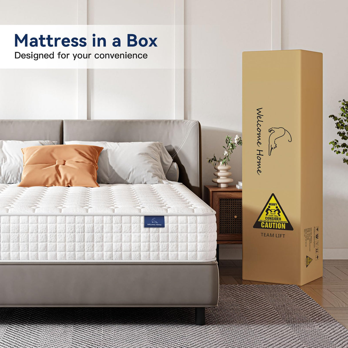 Vesgantti 8 Inch Multilayer Hybrid Twin Mattress - Multiple Sizes & Styles Available, Ergonomic Design with Memory Foam and Pocket Spring, Medium Firm Feel, White Vesgantti