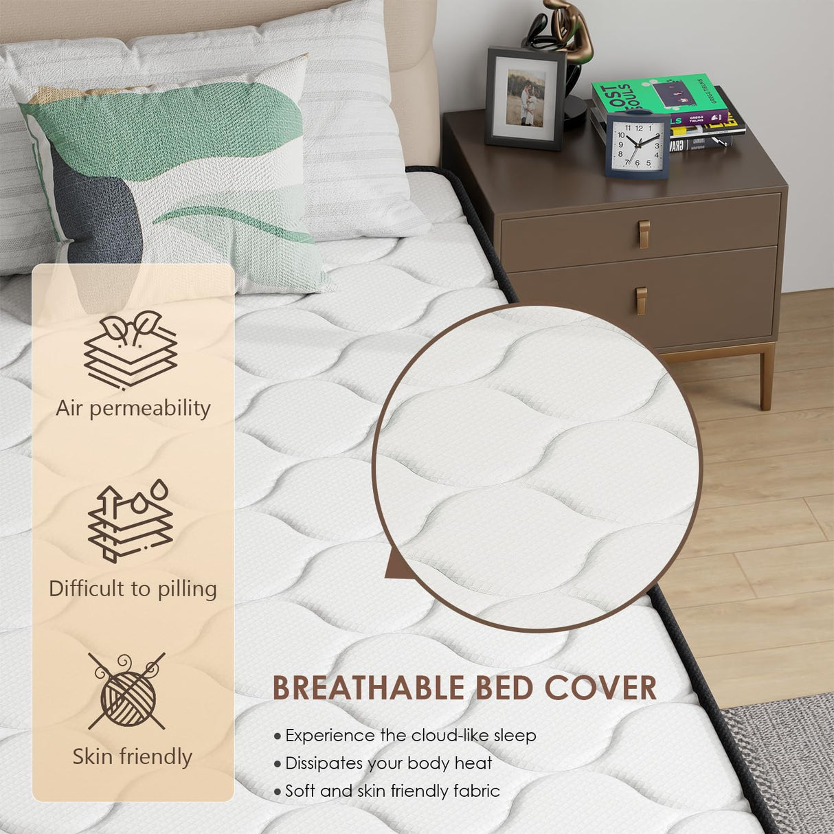 PayLessHere 6 Inch Hybrid Mattress with Innerspring and Foam/Fiberglass Free/Medium Firm Spring Mattress/Twin Size Mattress in a Box/CertiPUR-US Certified/Cool Sleep Pressure Relief PayLessHere