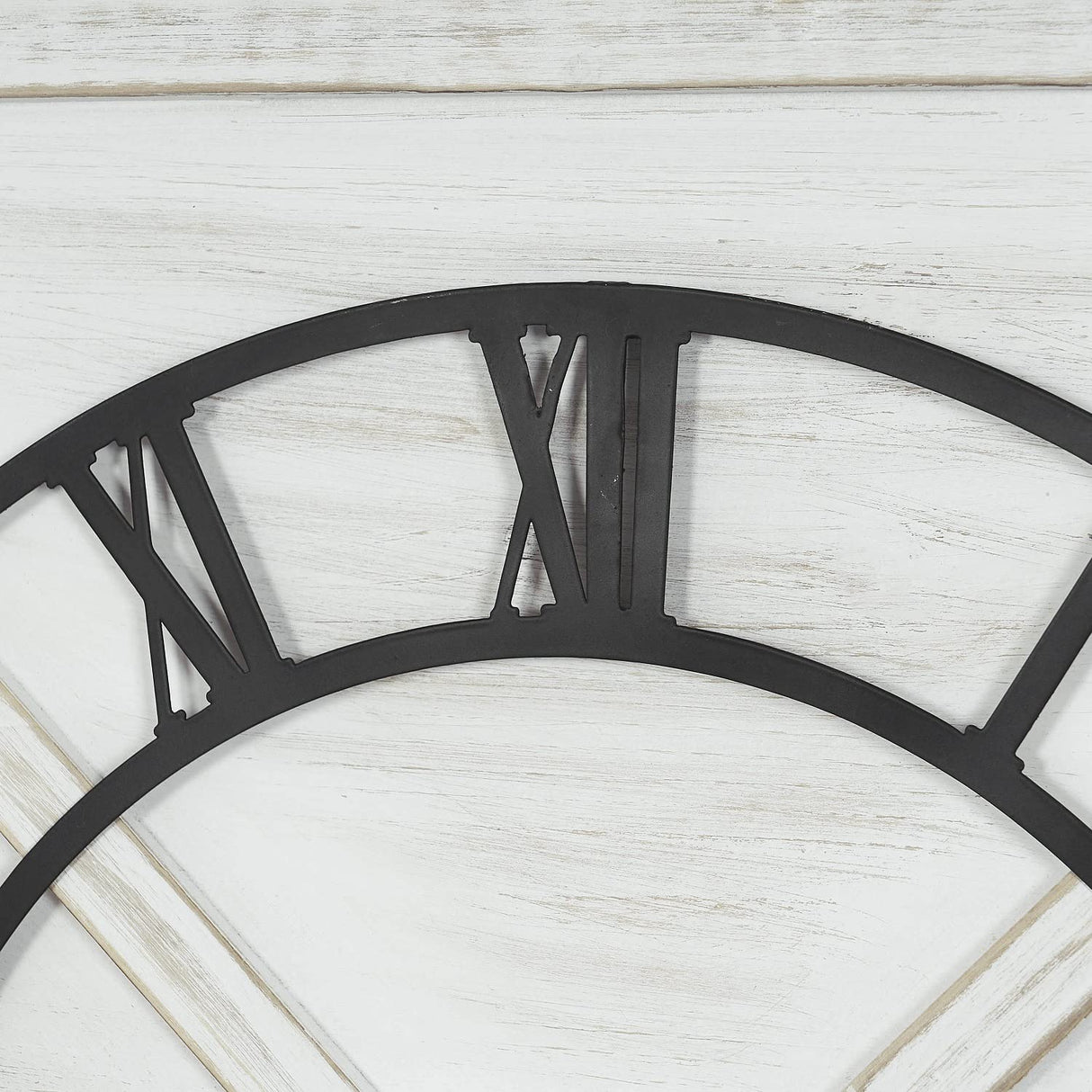 FLORA Large Farmhouse Wall Clock,Rustic Barn Door Wall Clocks for Living Room Decor, Battery Operated 29.5" H x 27" W, Whitewash FLORA