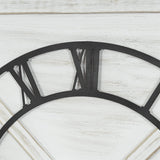 FLORA Large Farmhouse Wall Clock,Rustic Barn Door Wall Clocks for Living Room Decor, Battery Operated 29.5" H x 27" W, Whitewash FLORA