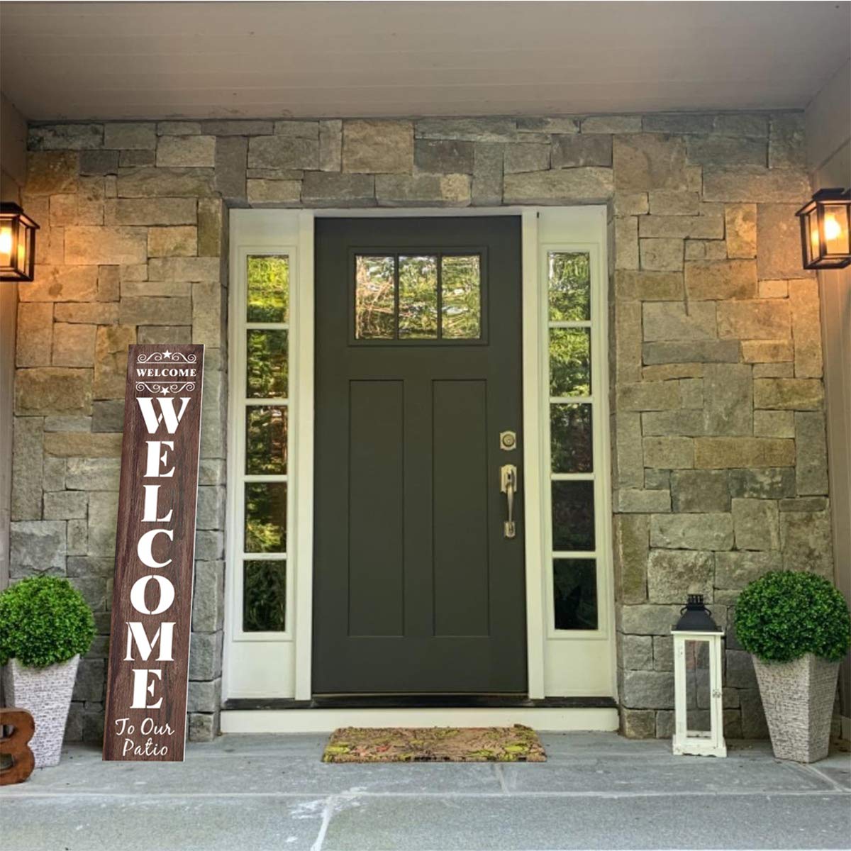 Welcome Stencils for Painting on Wood - 11 Pack Large Vertical Welcome Sign Stencil Templates for Wood Signs, Reusable Letter Stencils for Home, Patio, Porch Signs & Front Door Decorations REOLAN