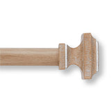 MODE Farmhouse Collection 1 1/8" Diameter Curtain Rod Set with Cottage Square Curtain Rod Finials and Steel Wall Mounted Adjustable Curtain Rod, Fits 36” to 72” Windows, Weathered Oak MODE