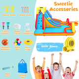 Whubefy 18Ftx14Ft Inflatable Water Slide Park Kids 3-12, Big Waterslide Bounce House with Extra Long Slides, Splash Pool, Kiddie Pool, Blow Up Water Slides Inflatables for Kids Backyard Water Fun Whubefy