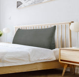 WOWMAX Large Bolster Triangular Positioning Support Reading Backrest Wedge Pillow for Headboard for Day Bed Bunk Bed with Removable Cover No Button Grey Queen WOWMAX