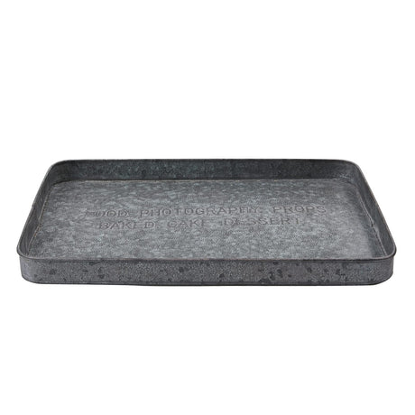 Rectangular Galvanized Metal Tray Vintage Bathroom Storage Home Decorative Centerpiece Table,Farmhouse Look Rustic Accessories ACKEIVTO