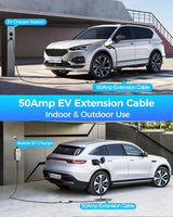 40FT 50A J1772 EV Charger Extension Cable, J1772 Extension Cable Compatible with 110V-240V Level 1/ Level 2 EV Charger Stations, IP66 Waterproof EV Extension Cord with Carrying Bag,for J1772 EVs/PHEVs SEGUMA