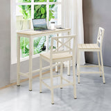 Cozyman Outdoor Bar Table, 45" Patio Bar Height Counter Table, Weather Resistant, Waterproof HDPS Slatted Top Console Table for Hot Tub, Balcony, Yard, Indoor or Outdoor Use, Sand Cozyman