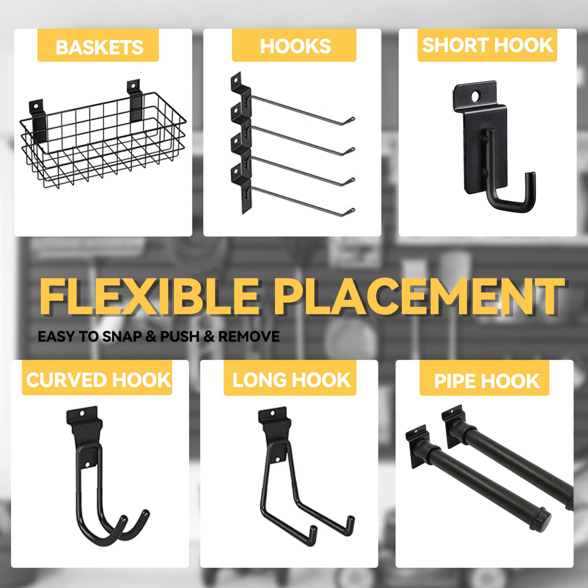 RORA Slat Wall Paneling Garage Slat Wall Storage Systems 4x8 ft Slatwall Black Heavy Duty Satwall for Tool Organization ,Pvc SlatWall Panels,Fits for Storage and Display RORA