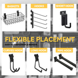 RORA Slat Wall Paneling Garage Slat Wall Storage Systems 4x8 ft Slatwall Black Heavy Duty Satwall for Tool Organization ,Pvc SlatWall Panels,Fits for Storage and Display RORA