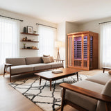 2 Person Low EMF Far Infrared Sauna Hemlock Wood 7 Led Light Therapy and Bluetooth Speaker Tempered Glass 120V/2145W Indoor Sauna Luxury Spa for House and Gym (3 Person) Generic