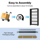 CBNTKI 5 Tier Metal Bookshelf, Black 69" Tall Bookcase, Large Heavy Duty Book Shelves, Industrial Wide Book Shelves, Display Storage Shelves for Library Bedroom Living Room Office CBNTKI