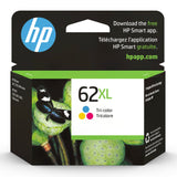 HP 62XL Tri-color High-yield Ink | Works with HP ENVY 5540, 5640, 5660, 7640 Series, HP OfficeJet 5740, 8040 Series, HP OfficeJet Mobile 200, 250 Series | Eligible for Instant Ink | C2P07AN HP