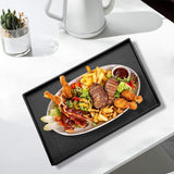 17.7 x 13 Inches Extra Large Solid Wood Serving Tray Tea Coffee Table Tray Snack Food Meals Serving Plate Kitchen Party Bar Server Breakfast Tray with Raised Edges Black Ottoman Tray Rectangle XKXKKE