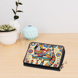 JZHYOAN Diamond Art Credit Card Holder, 4.33x3.14x0.98 Inch DIY Special Pattern Zipper Business Small Wallet Coin Purse Keychain Card Holder Wallet for Woman Adult Man Family-Cat JZHYOAN