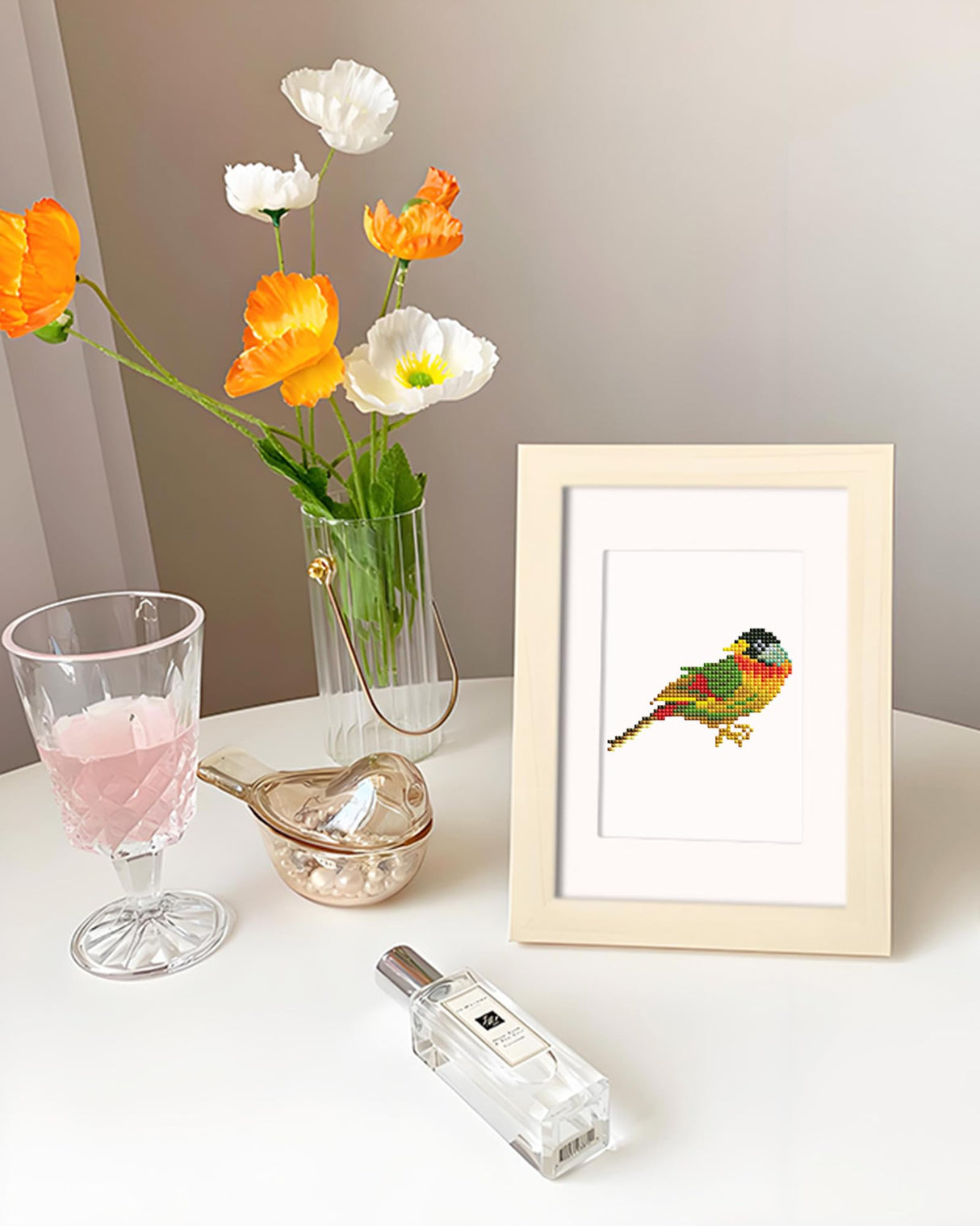 PeakLuv Small Diamond Painting Kits Birds, 12 Pcs Birds Mini Diamond Art Kits for Adults, 5D DIY Square Drill Diamond Dots, Quickly Finishable Cardinal Mini Gem Art for Home Wall Desktop Decor, 6X7in PeakLuv