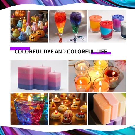 Candle Dye - 12 Colors Wax Melt Dye for Candles Making, Oil-Based Dye for Wax, Highly Concentrate Liquid Candle Color Dyes Roizefar
