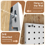 Spampur Peg Board, 4 Pack Metal PegBoard Organizer with Accessories, White Pegboard Panels with 50 Pcs Hooks and Baskets, Wall Organizer for office, Craft Room Organization, Garage, Sewing Room Spampur