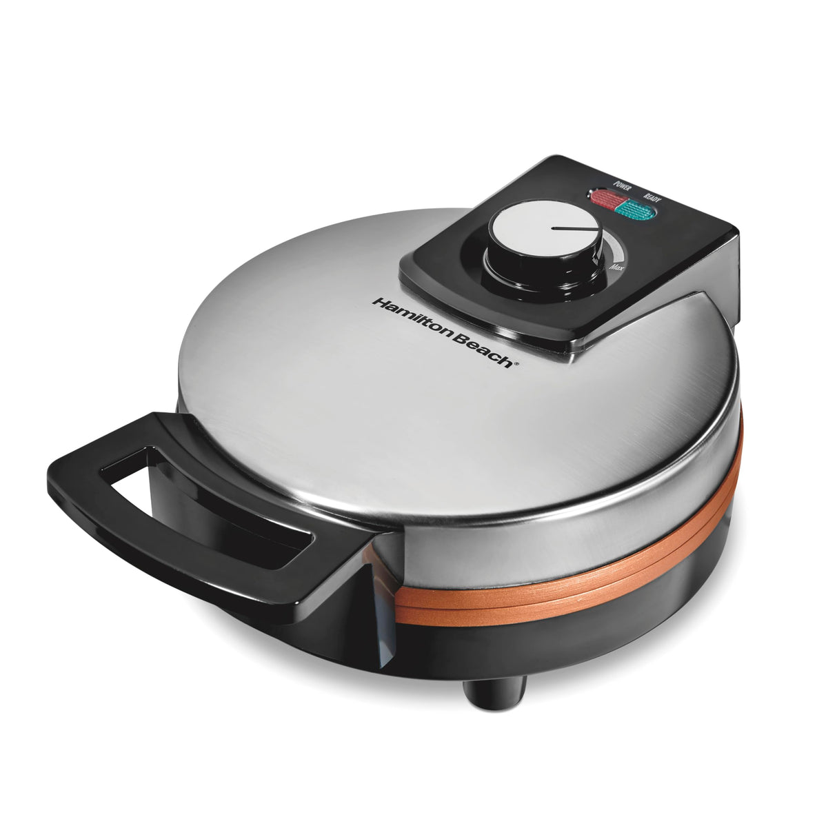 Hamilton Beach Belgian Waffle Maker with PFAS-Free Non-Stick Ceramic-Coated Plates, Browning Control, Indicator Lights, Stainless Steel (26081) Hamilton Beach