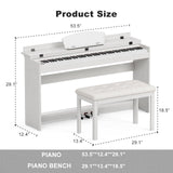 UMOMO U-710 Digital Piano with Duet Bench, 88 Key Electric Piano for Beginner/Adults with Padded Piano Bench+Music Stand+Power Adapter+3-Pedal UMOMO