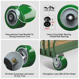 LONGRUNFORU 8" x 2" Industrial Casters, Polyurethane on Aluminum Wheel, Roller Bearing-1/2" Bore, Heavy Duty Casters- with up to 1400LB Capacity(1 Pack) LONGRUNFORU