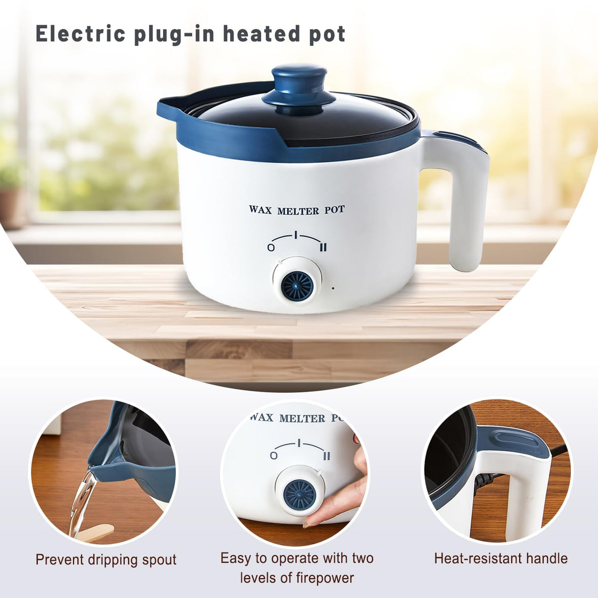 Ksedcon Wax Melter for Candle Making with Pouring Spout, Electric Wax Melting Pot Kit Included Wicks, Wick Stickers, Centering Device, Stirring Spoon Ksedcon