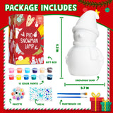 Christmas Crafts for Kid Adult, DIY Snowman Figurines, Art & Craft Supplies Painting Kits, Paint Your Own Lamp DIY Gift for Christmas Activities for Toddler Gril Boy Age 3 4 5 6 7 8 9 10 11 12 13 FUNZBO