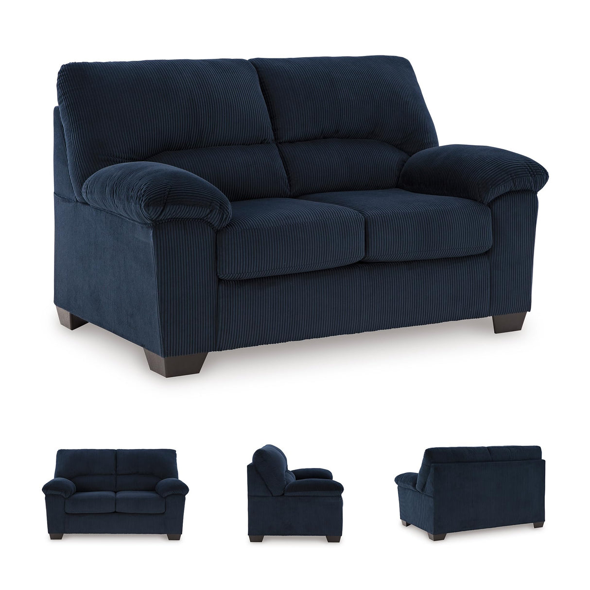 Signature Design by Ashley SimpleJoy Contemporary Loveseat for Living Room, Blue Signature Design by Ashley