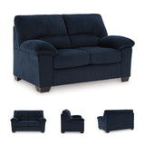 Signature Design by Ashley SimpleJoy Contemporary Loveseat for Living Room, Blue Signature Design by Ashley