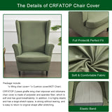 CRFATOP Polyester Wing Chair Covers 2 Piece Stretch Wingback Chair Slipcover Solid Wingback Armchair Covers with Elastic Bottom for Living Room Bedroom Wingback Chair,A32 CRFATOP