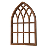 Sintosin Farmhouse Arched Window Frame Wall Decor 20 x 32 Inches, Hanging Burning Finish Cathedral Wooden Window Frame, Handmade Rustic Faux Window Pane for Fireplace Living Room Entryway Hallway Sintosin