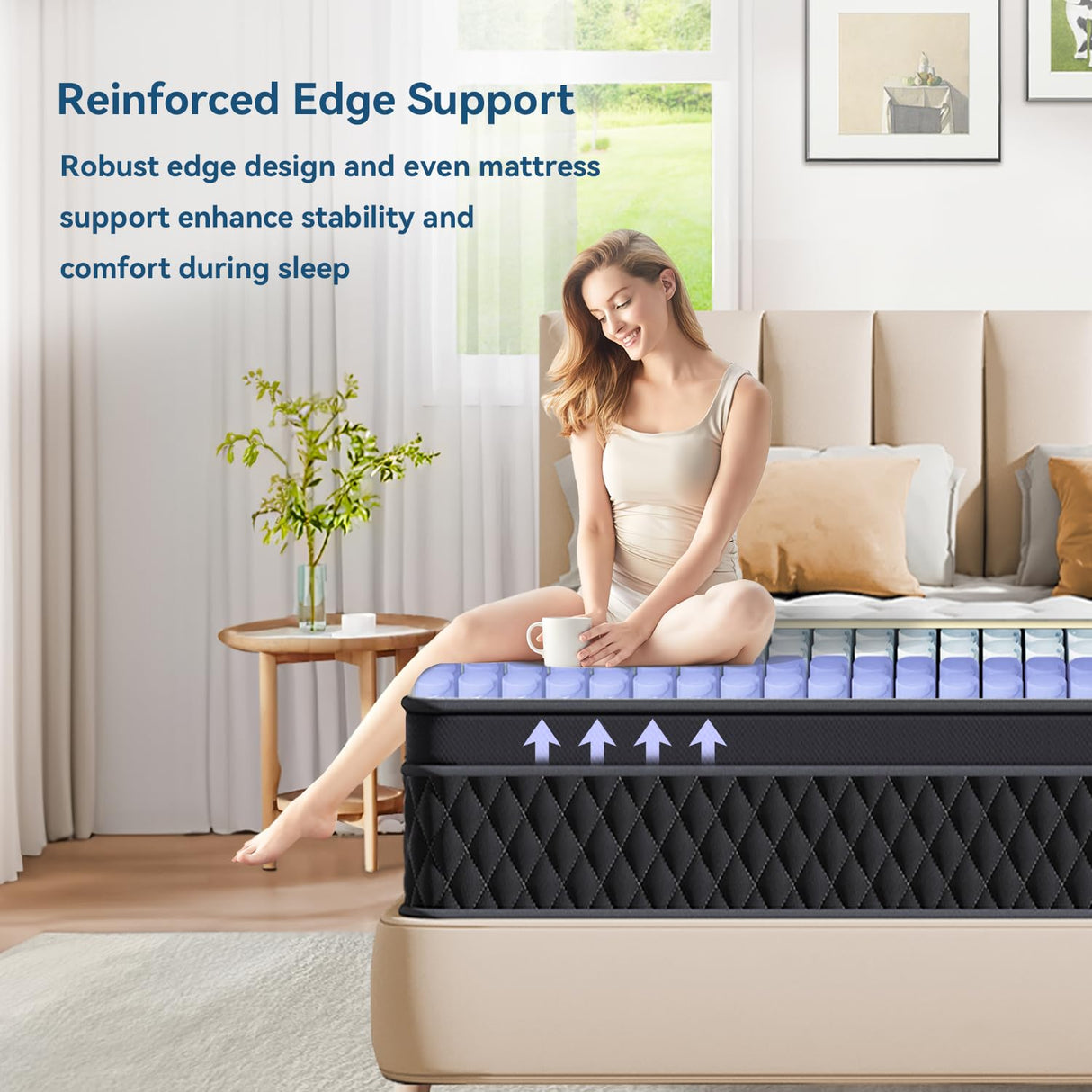 Topllen Twin Size Mattress, 10 Inch Hybrid Mattress with Memory Foam and Individual Pocket Springs for Pressure Relief, Motion Isolation and Edge Support Bed in a Box, Fiberglass-Free, CertiPUR-US Topllen