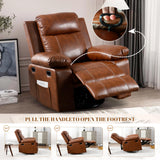 SLEERWAY Recliner Chair with Massage and Heat, Modern Swivel Reclining Chair with Remote Control and Side Pocket, Adjustable Glider Rocker Recliner Chair for Living Room, Bedroom, Lounge, Brown SLEERWAY