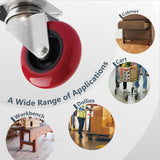 POWERTEC 3 Inch Swivel Caster Wheels Set of 4 with 640 lbs Loads, Heavy Duty Plate Casters, PU Castor Wheels for Furniture, Cart, Dolly and Workbenches (17206) POWERTEC