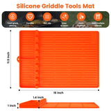 Blackstone Silicone Mat for BBQ Grill, Heat-resistant Silicone Grill Mat for Blackstone, Blackstone Spatula Mat with Drip Pad, Silicone Griddle Tools Mat for Kitchen, Cooking & Countertop Duckart