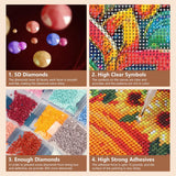 SJUTOUCI Diamond Painting Kits for Adults, Mandala Diamond Art Kits for Beginners, 5D DIY Diamond Bead Art, Full Drill Round Gem Craft Home Decor 12x12 inch SJUTOUCI