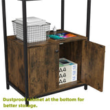 Furniouse Rustic Brown 5-Tier Kitchen Bakers Rack with Power Outlet and Storage Solutions Furniouse