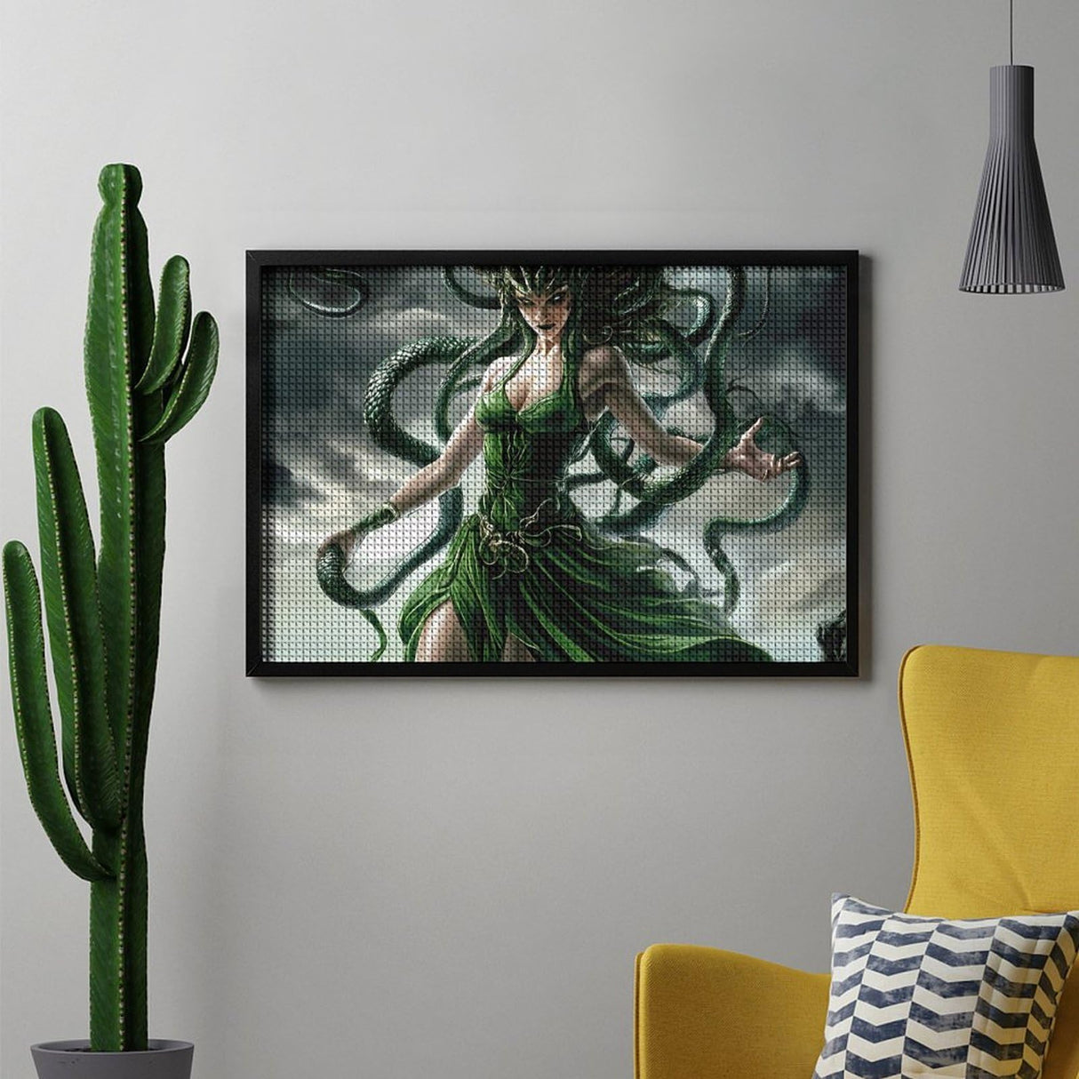 Greek Mythology Medusa Printed Diamond Art Painting Kits for Adults Canvas Diamond Wall Artwork Pictures for Home Office Generic