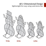 Best Choice Products 4ft 4-Piece 2D Lighted Christmas Snowman Family Set, Large Outdoor Yard Decor Holiday Decoration w/ 160 Twinkling LED Lights Best Choice Products