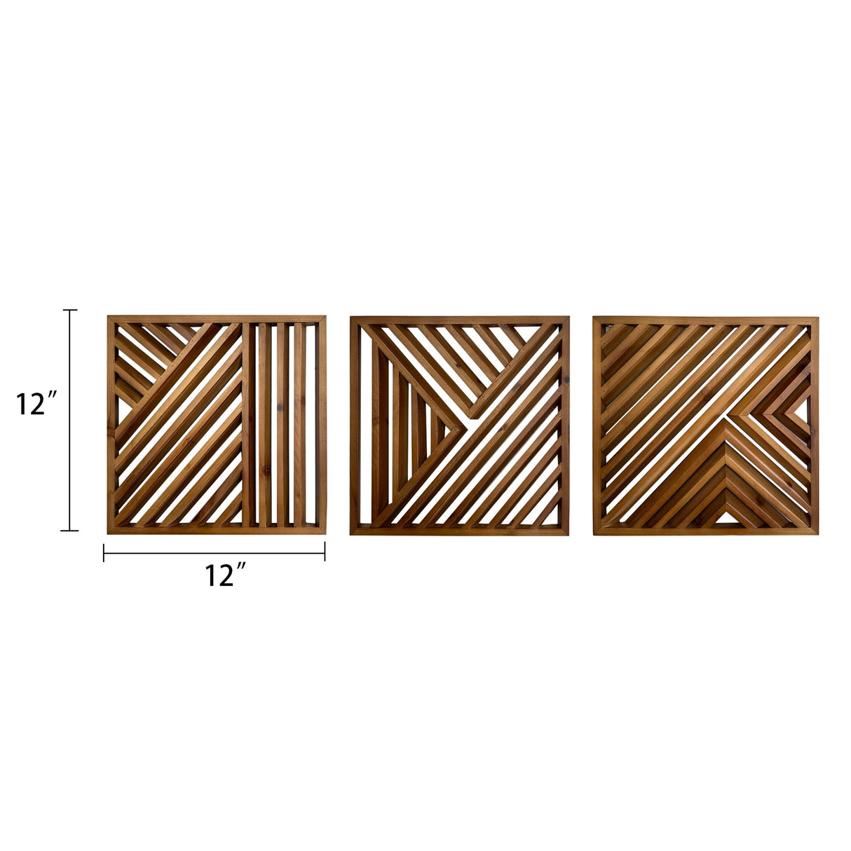 Musanpou Wood Geometric Home Wall Decor Slatted Wood Design Wall Sculpture，Set of 3 Wood Wall Art decorate，Boho Bathroom Bedroom Living Room rustic Home Decoration Musanpou