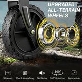 Elegear Wagon Cart Foldable Collapsible Heavy Duty, Folding Wagon with 360° All-Terrain Wheels&Smallest Folding Design, 220LBS Large Capacity Portable Utility Grocery Wagon for Sports Camping Shopping Elegear