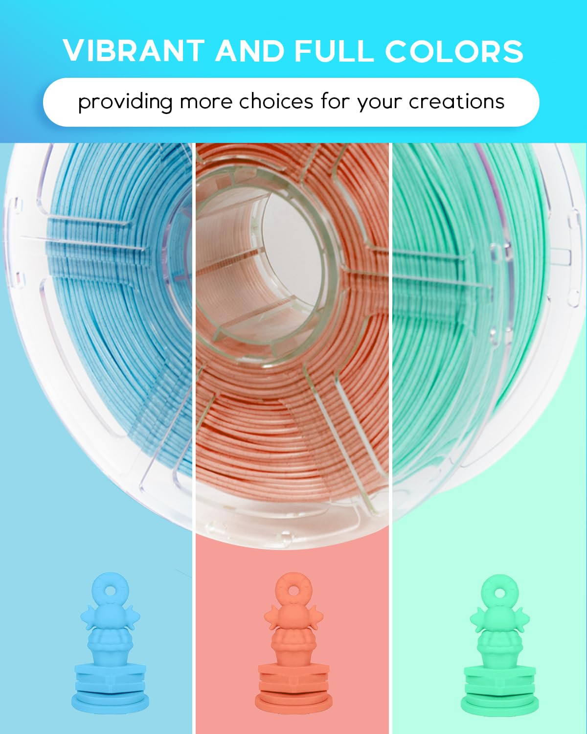 Cookiecad PLA Filament 1.75mm 1kg Marble Pastel 3D Printer Filament - Blue Chip PLA Cookiecad