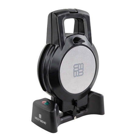 West Bend Belgian Waffle Maker, Makes 7-Inch Waffles, 180-Degree Flip with PTFE-Free Non-Stick Plates, Vertical Storage and Non-Skid Rubber Feet, 1000-Watts, Black West Bend