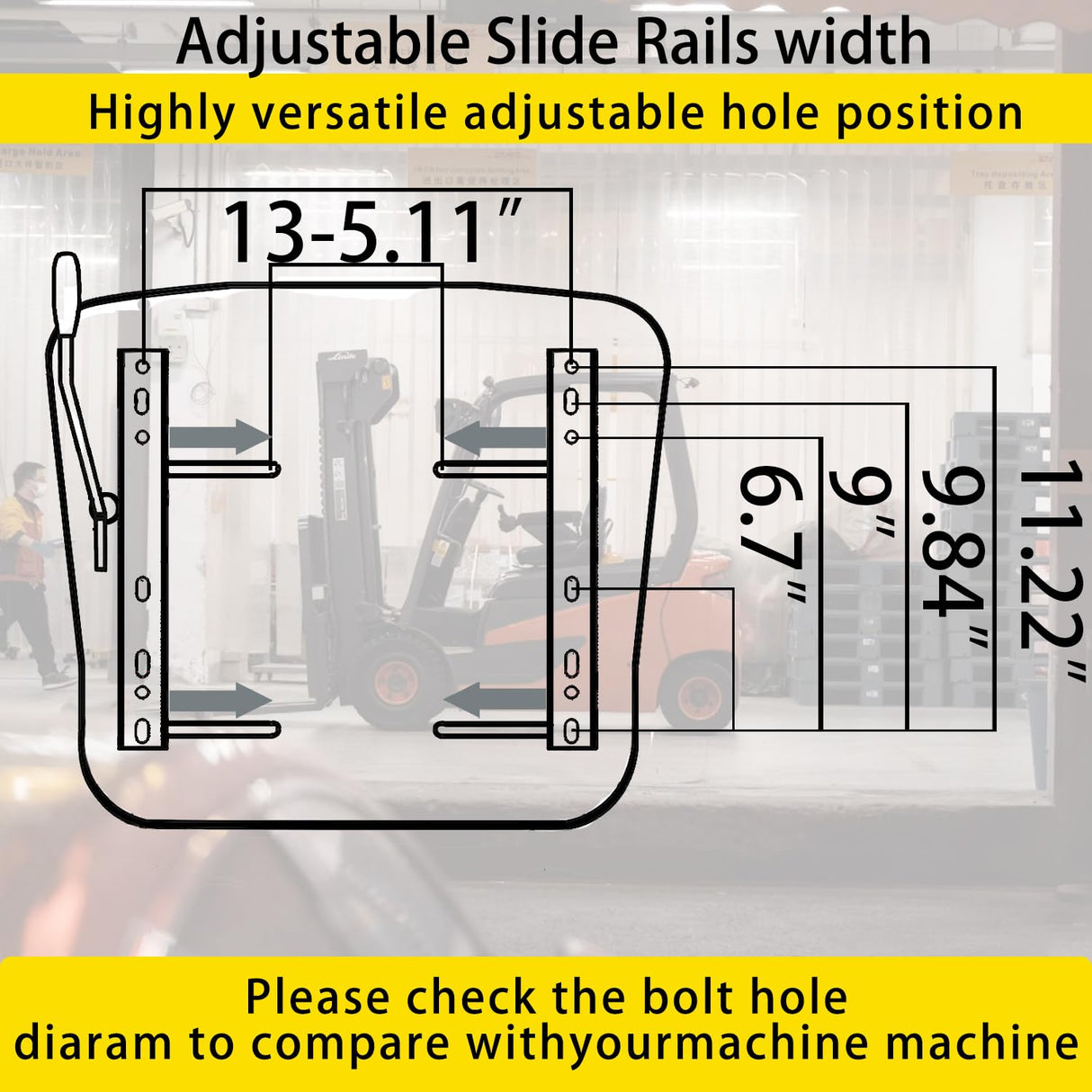 SEATIN Universal Forklift Seat,Tractor Seat,with Micro Switch,Armrest and Safety Belt,for Tractor,Mower,Skid Loader,Telehandler,Backhoe,Excavator Dozer SEATIN