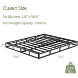 HusDream Queen Box Spring - 7 Inch High Profile, Strong Metal Frame With Fabric Cover, Anti-Noise Mattress Foundation, Easy Install (Queen Size) HusDream